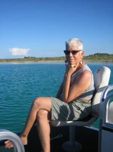 Alex Enjoying a Sunny Lake Bacalar Day