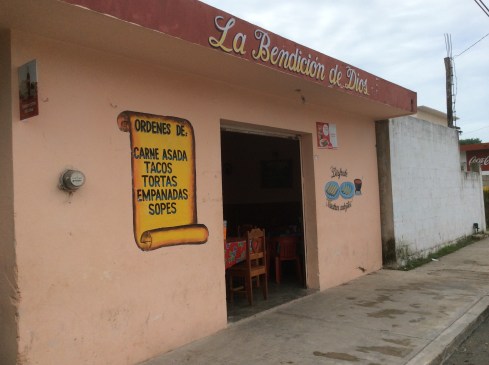 Open for Sunday morning shoppers at the town market across the street.