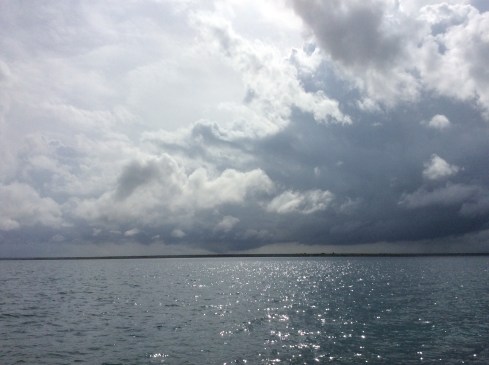 Sun sparkling through the clouds.