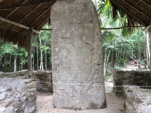 Carving of a Mayan king.