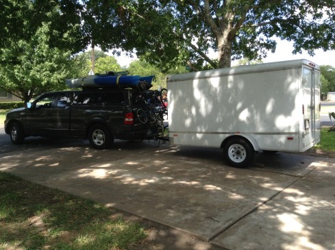 Pulling out of the drive in Austin Texas to live our dream in Mexico.