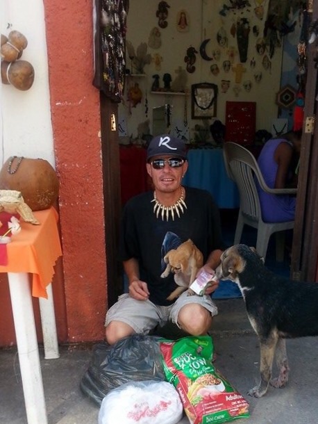 Rojo the dog rescuer.