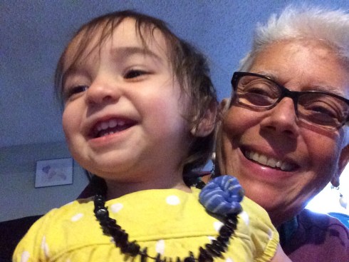 Taking selfies with Sophia age one.