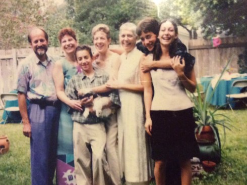 Our backyard commitment ceremony in 1999.