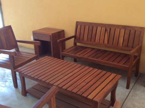 For the patio perhaps with olorful cushions.