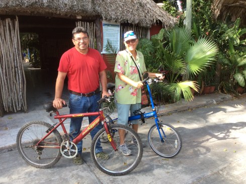 Off on a bicycle tour of Ticul.