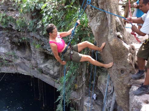 One way to get her in the cold water. 