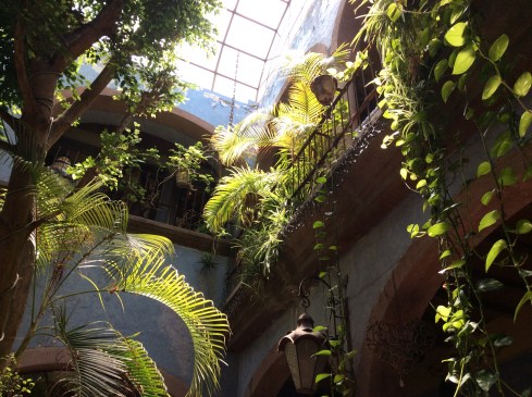 Shops and houses are built around courtyards. Just look up!