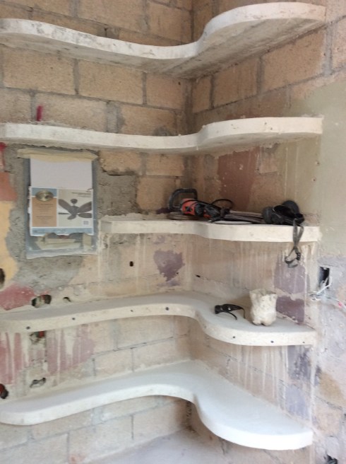 Shelves the the bodega (pantry). 