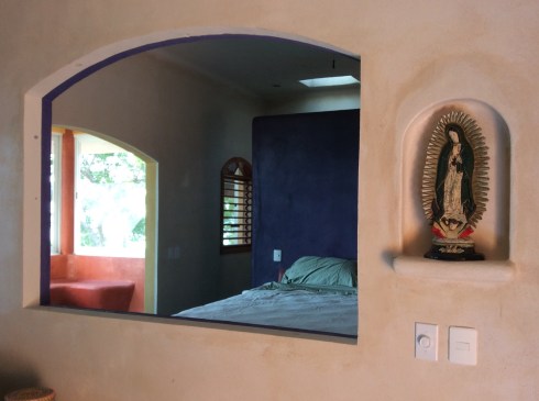 The window between our living room and bedroom. There will be a bifold door to provide privacy when desired.